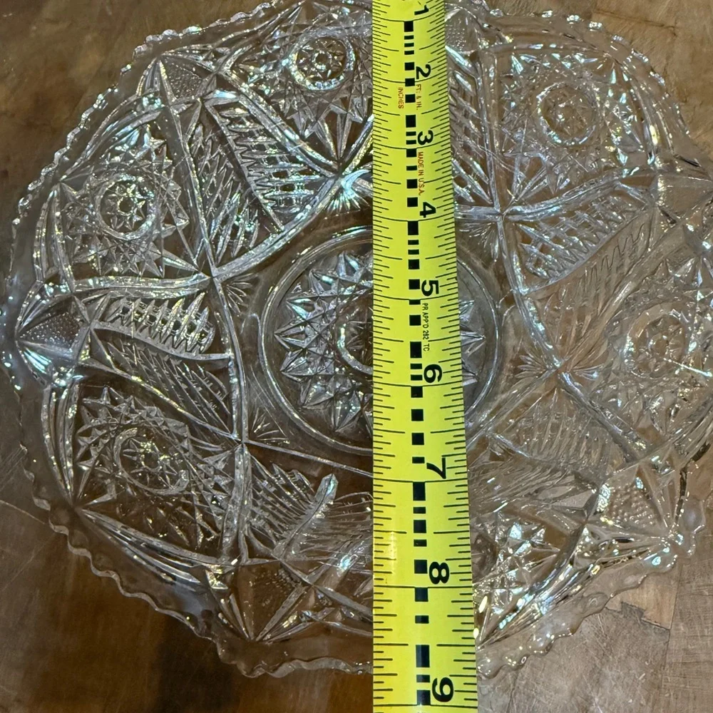 MCM Vintage Intricate Clear Glass Fruit Bowl Serving Dish